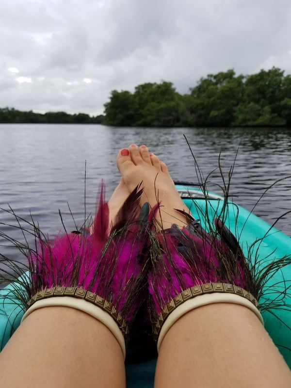 Hot Pink feathers, peacock feathers, studded, off white pleather base