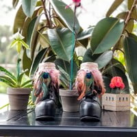 Light pink feathers, one peacock feather, off white base